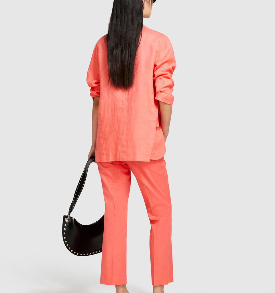 High-waisted trousers - women's high-waisted trousers - Coral | Sisley image number 3